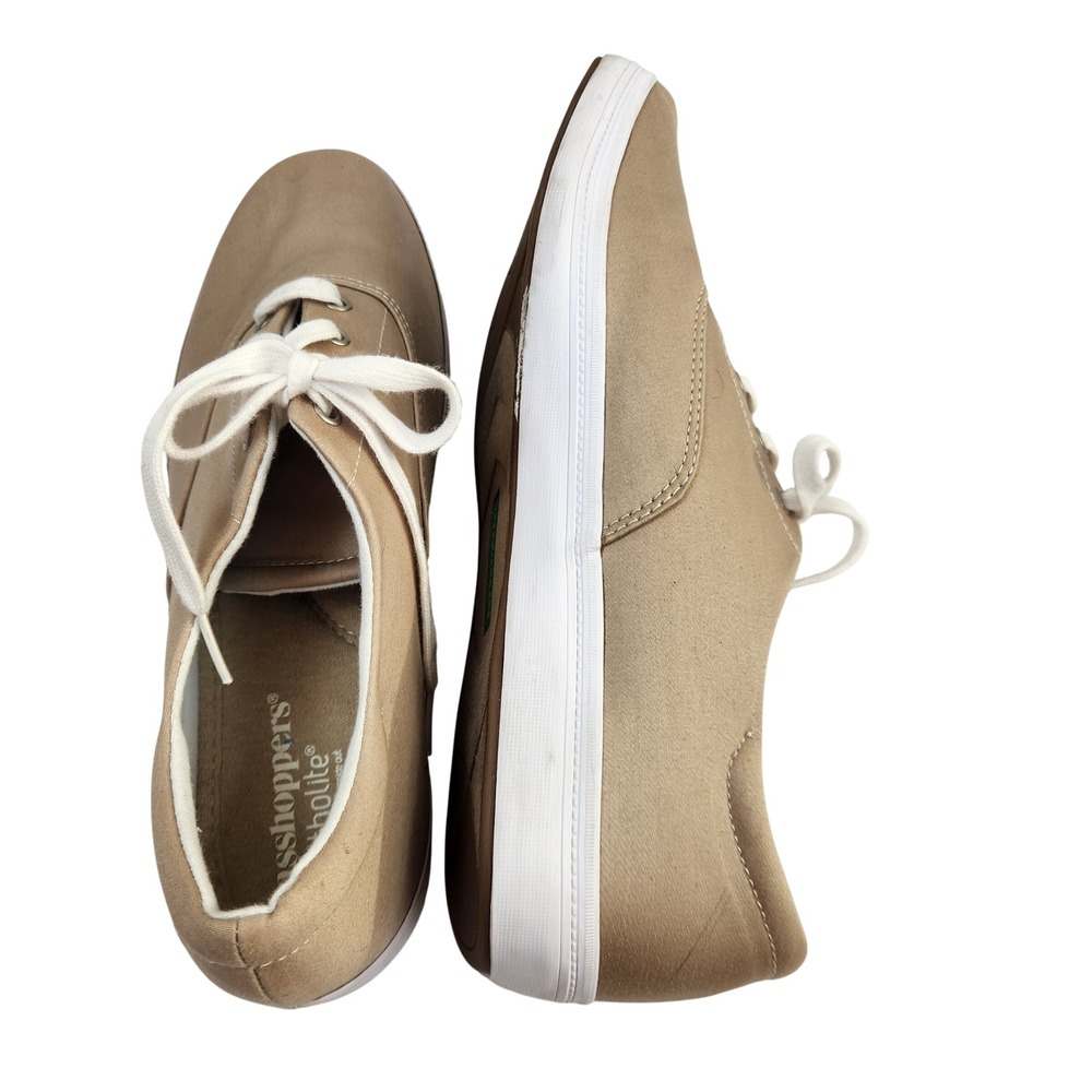 Grasshoppers Ortholite Tan Canvas Lace Up Sneakers Women's Size 11 N - Picture 3 of 10